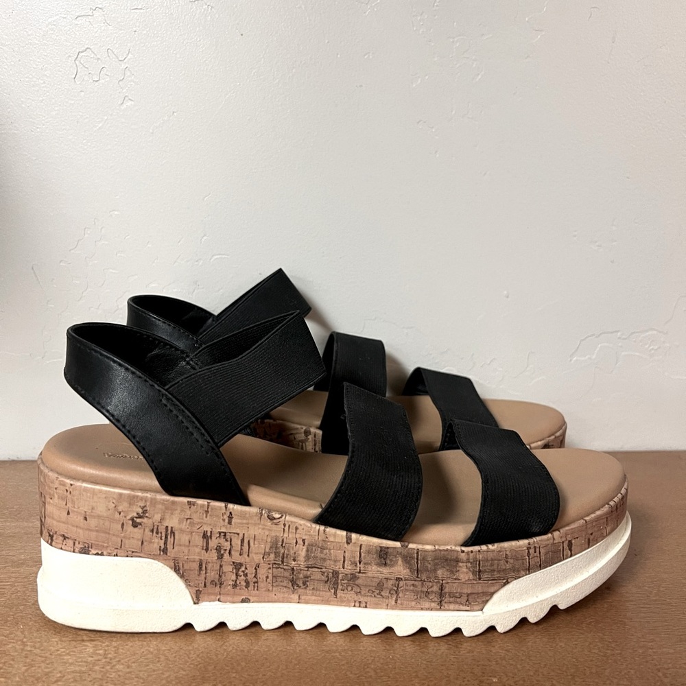 Universal Thread Women’s Cork Platform Sandals - Black Sz 8 1/2